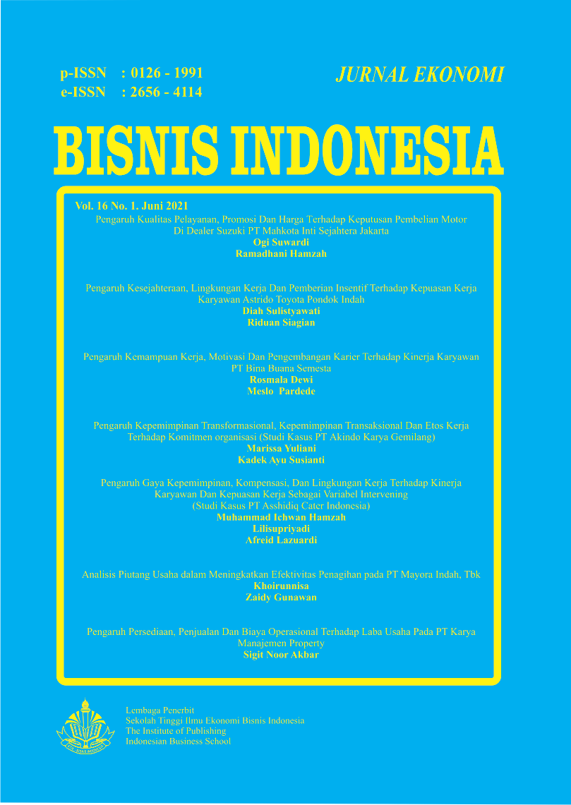 					View Vol. 16 No. 1 (2021): Jurnal Ekonomi Bisnis Indonesia
				